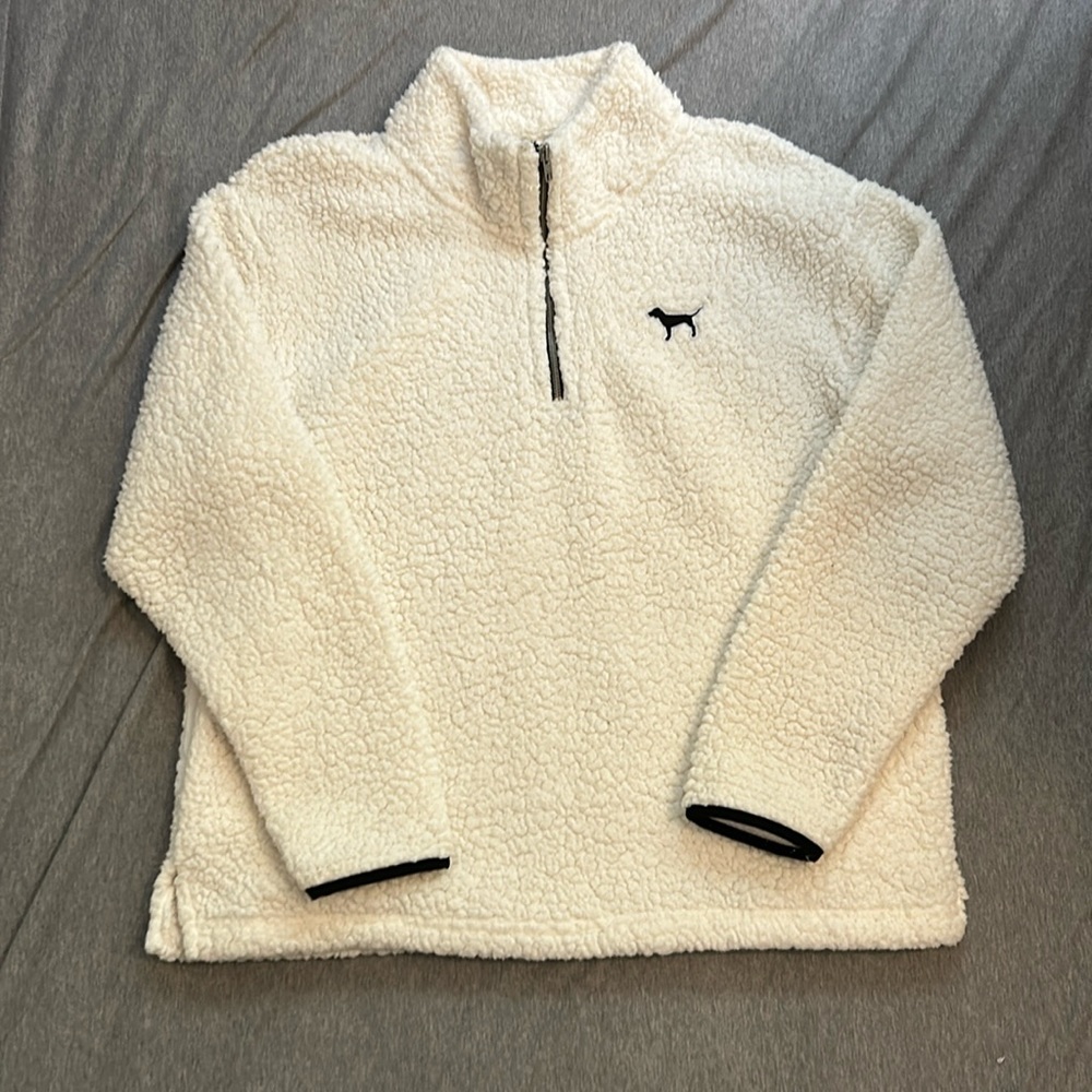 Victoria’s Secret PINK Sherpa 1/4 zip pullover size M
